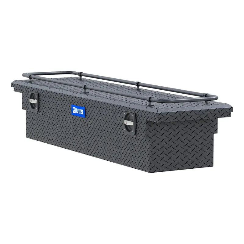 UWS SL-72-LP-MB-R 72" matte black crossover truck tool box, top-down view