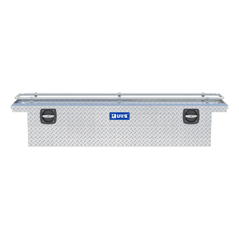 UWS SL-72-LP-R 72" bright aluminum crossover truck tool box, front elevation