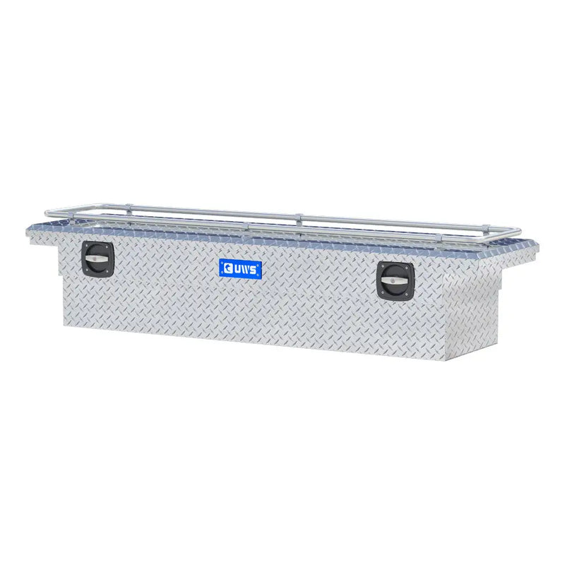 UWS SL-72-LP-R 72" bright aluminum crossover truck tool box, rear elevation