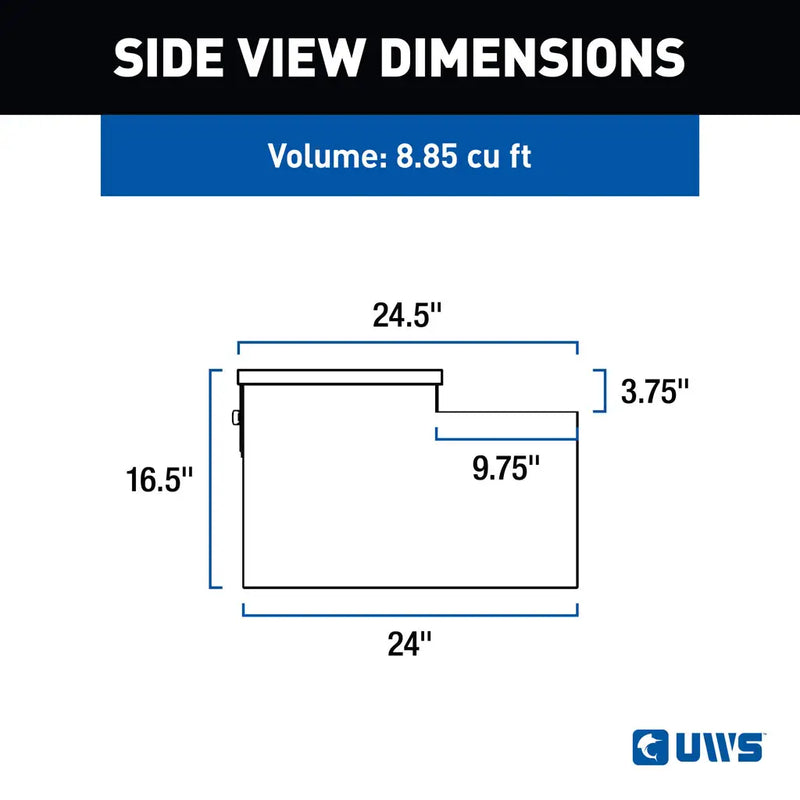 UWS side view dimension drawing for the SLC-48-MB