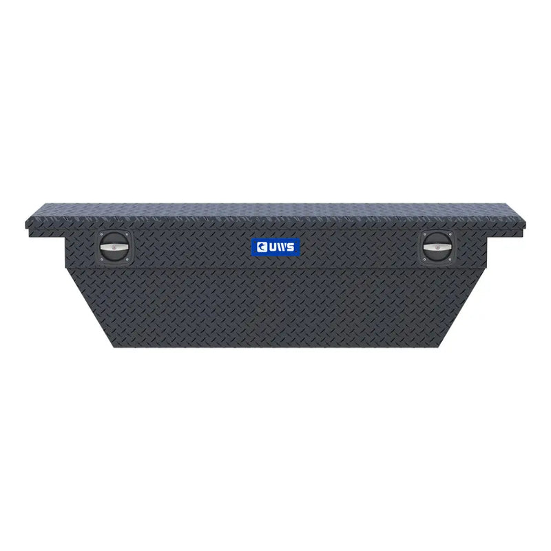 UWS SLD-69-A-LP-MB 69" matte black crossover truck tool box, front elevation