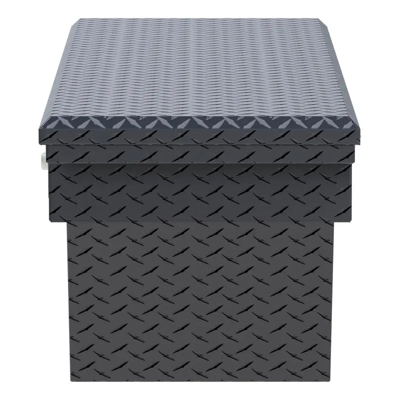 UWS SLD-69-A-LP-MB 69" matte black crossover truck tool box, end elevation