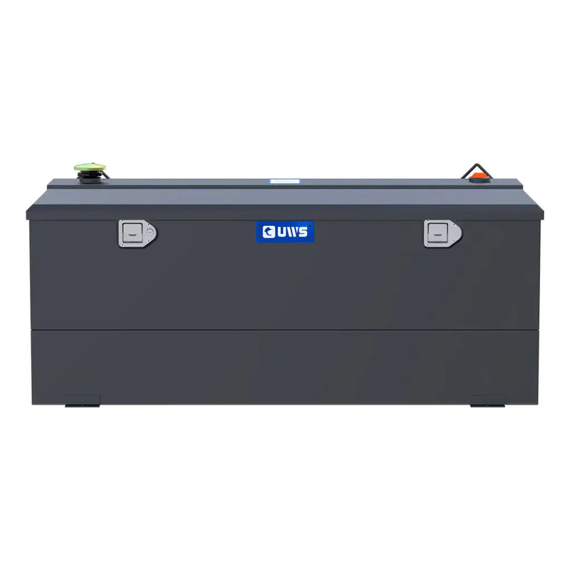 UWS ST-100-COMBO-MB 100-gallon combo transfer tank in matte black, straight-on front view