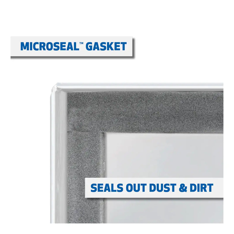 UWS ST-100-COMBO-W 100-gallon combo transfer tank in white, diagram captioned MICROSEAL GASKET SEALS OUT DUST & DIRT