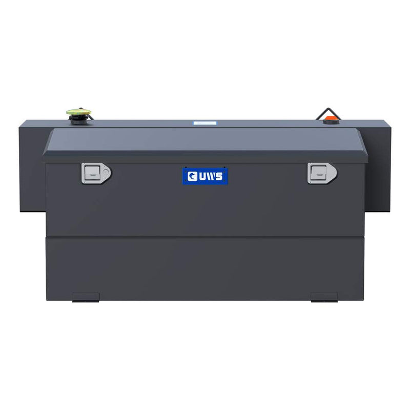 UWS ST-100HH-CB-MB 100-gallon combo hammerhead transfer tank in matte black, straight-on front view