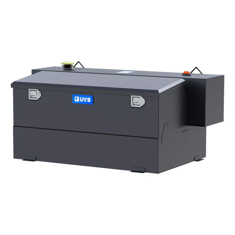 UWS ST-100HH-CB-MB 100-gallon combo hammerhead transfer tank in matte black, front three-quarter studio view