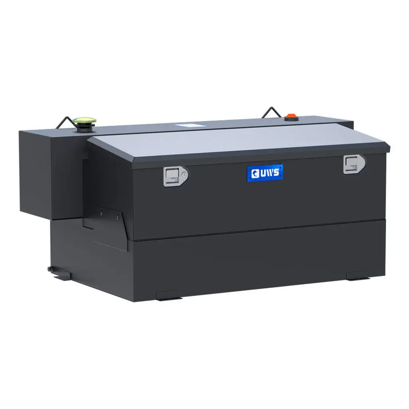 UWS ST-100HH-CB-MB 100-gallon combo hammerhead transfer tank in matte black, three-quarter studio view