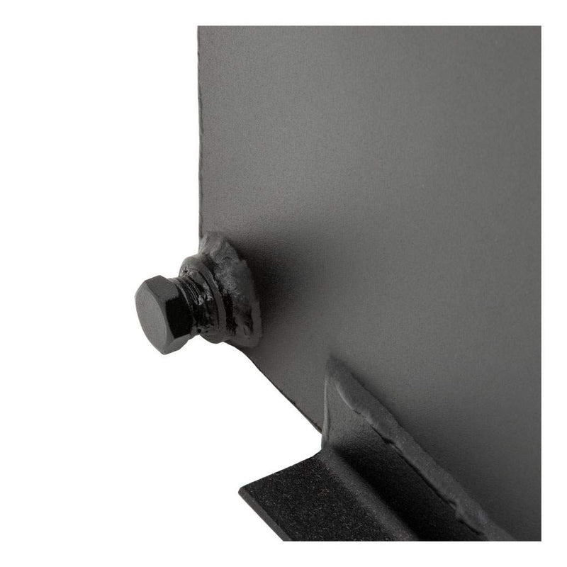 UWS ST-100HH-CB-MB 100-gallon combo hammerhead transfer tank in matte black, close-up of a mounting bolt at the base