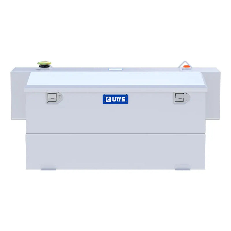 UWS ST-100HH-CB-W 100-gallon combo hammerhead transfer tank in white, straight-on front view