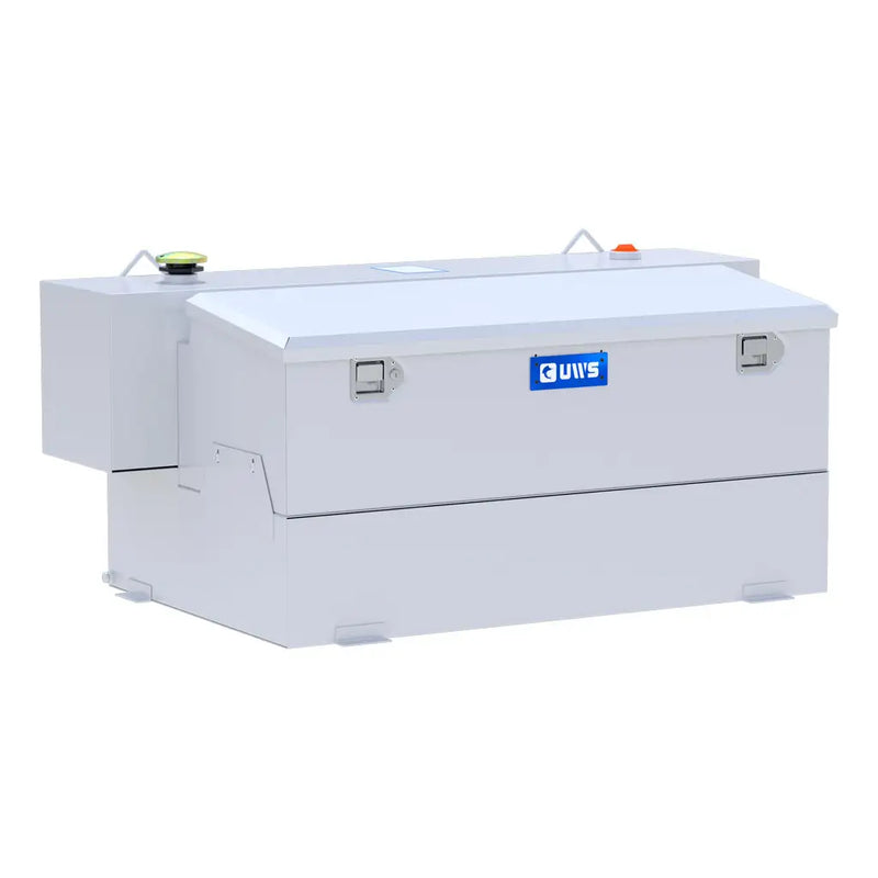 UWS ST-100HH-CB-W 100-gallon combo hammerhead transfer tank in white, three-quarter studio view
