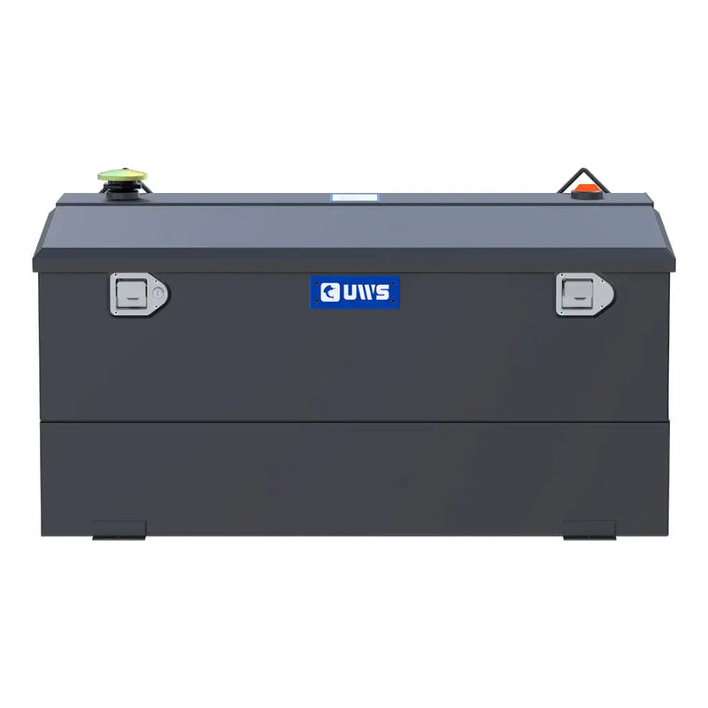 UWS ST-75-COMBO-MB 75-gallon combo transfer tank in matte black, straight-on front view