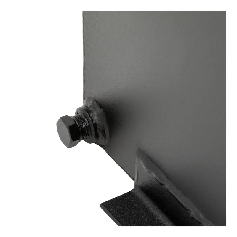 UWS ST-75-COMBO-MB 75-gallon combo transfer tank in matte black, close-up of a mounting bolt at the base