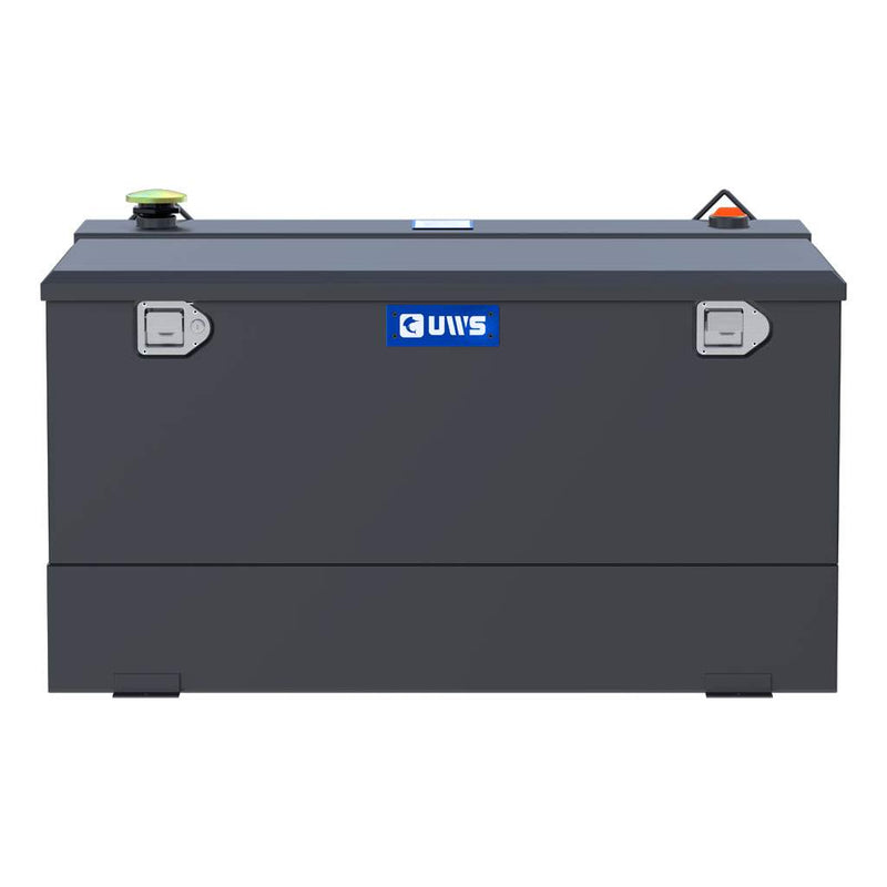 UWS ST-85-COMBO-MB 85-gallon combo transfer tank in matte black, straight-on front view