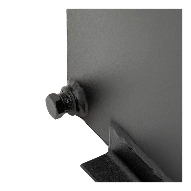 UWS ST-85-COMBO-MB 85-gallon combo transfer tank in matte black, close-up of a mounting bolt at the base