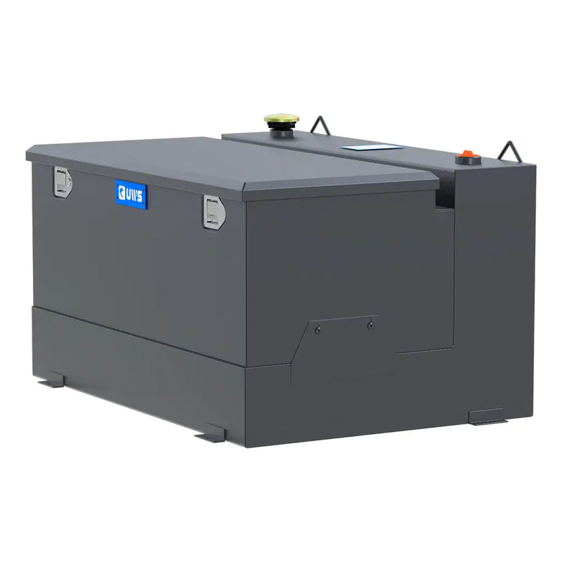 UWS ST-85-COMBO-MB 85-gallon combo transfer tank in matte black, rear three-quarter view