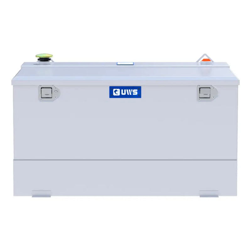 UWS ST-85-COMBO-W 85-gallon combo transfer tank in white, straight-on front view