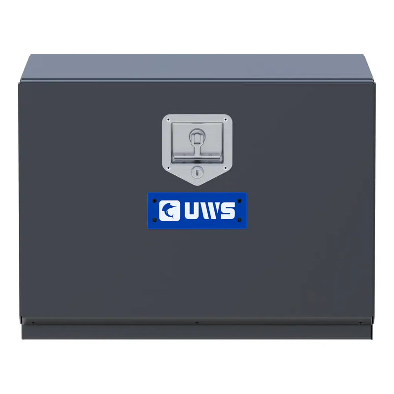 UWS 24" Steel Underbody Tool Box, Matte Black Single-Door, studio angle, front elevation