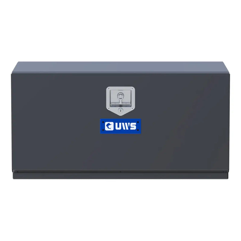 UWS 36" Steel Underbody Tool Box, Matte Black Single-Door, studio angle, front elevation