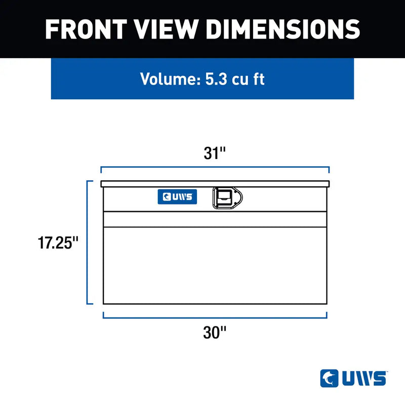UWS front view dimension drawing for the TBC-30