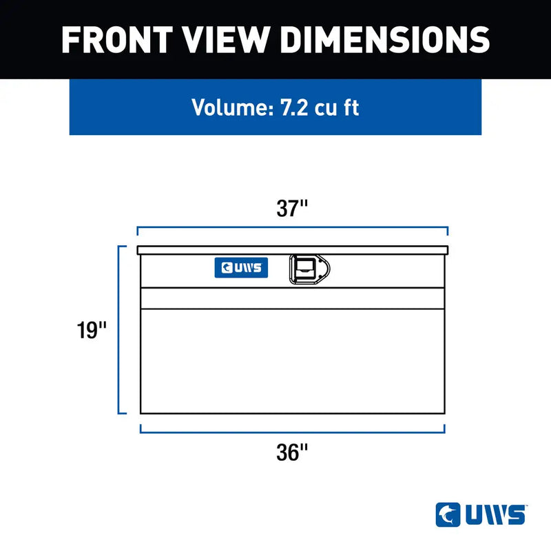 UWS front view dimension drawing for the TBC-36