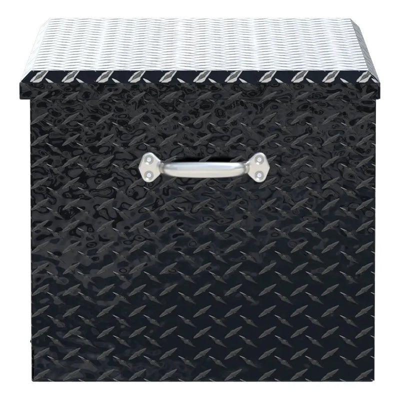 UWS 38" Utility Chest Box with Drawers end view showing the lid overhang and the depth of the tub
