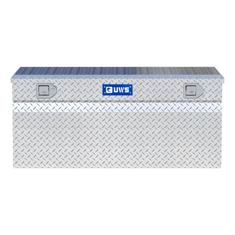 UWS 48" Cargo Carrier Chest Box straight-on front view showing the lid seam and the locking handles