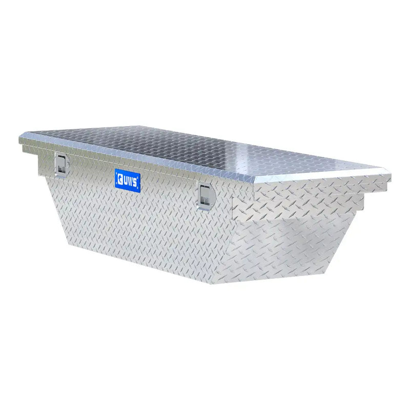 UWS TBS-63-A-LP 63" bright aluminum crossover truck tool box, top-down view