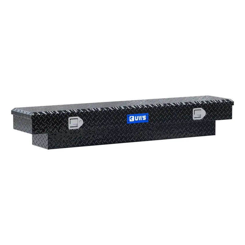 UWS TBS-63-SL-BLK 63" gloss black crossover truck tool box, front three-quarter studio render