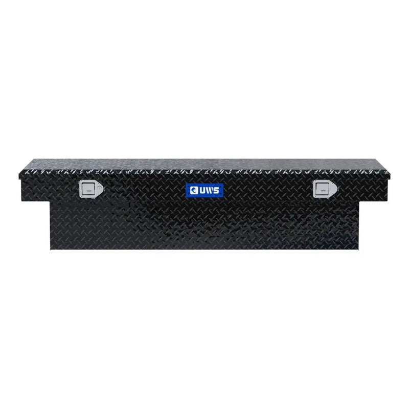 UWS TBS-66-BLK 66" gloss black crossover truck tool box, front elevation