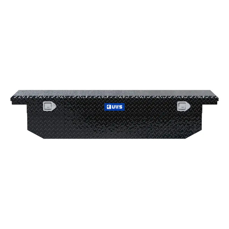 UWS TBS-69-A-LP-BLK 69" gloss black crossover truck tool box, front elevation