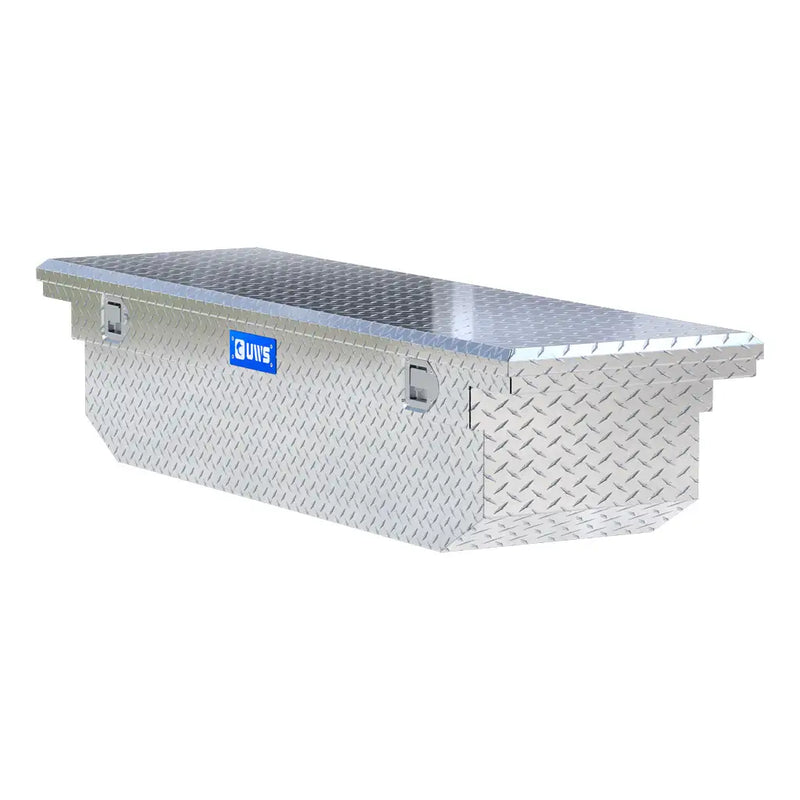 UWS TBS-69-A-LP 69" bright aluminum crossover truck tool box, top-down view