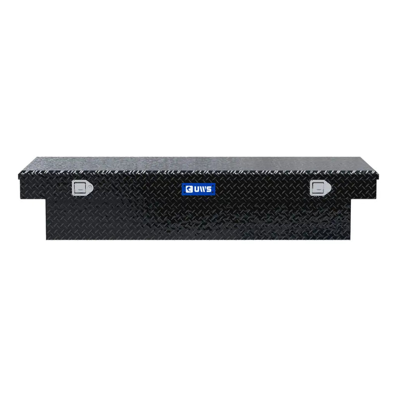 UWS TBS-72-LBTA-BLK 72" gloss black crossover truck tool box, front elevation