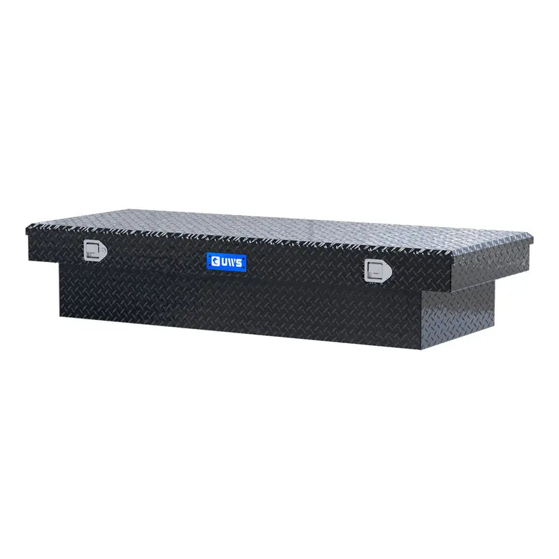 UWS TBS-72-LBTA-BLK 72" gloss black crossover truck tool box, rear elevation