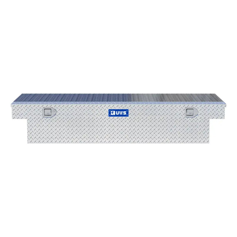 UWS TBS-72-LBTA 72" bright aluminum crossover truck tool box, front elevation