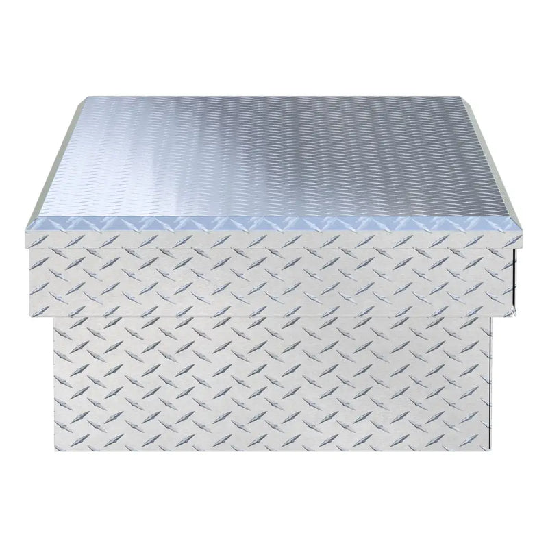 UWS TBS-72-LBTA 72" bright aluminum crossover truck tool box, end elevation