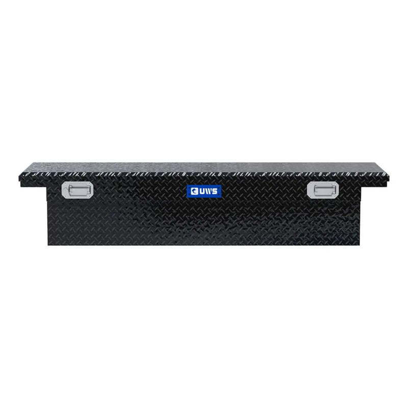 UWS TBS-72-LP-PH-B 72" gloss black crossover truck tool box, front elevation