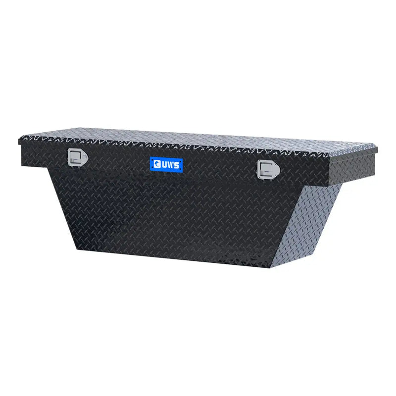 UWS TBSD-63A-BLK 63" gloss black crossover truck tool box, rear elevation