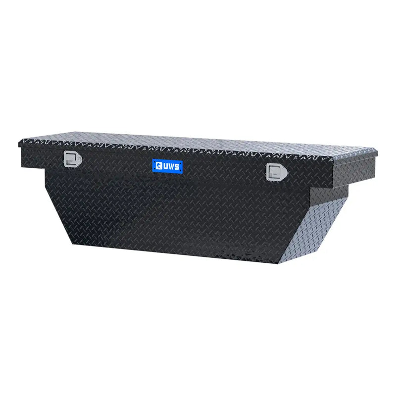 UWS TBSD-69-A-BLK 69" gloss black crossover truck tool box, rear elevation