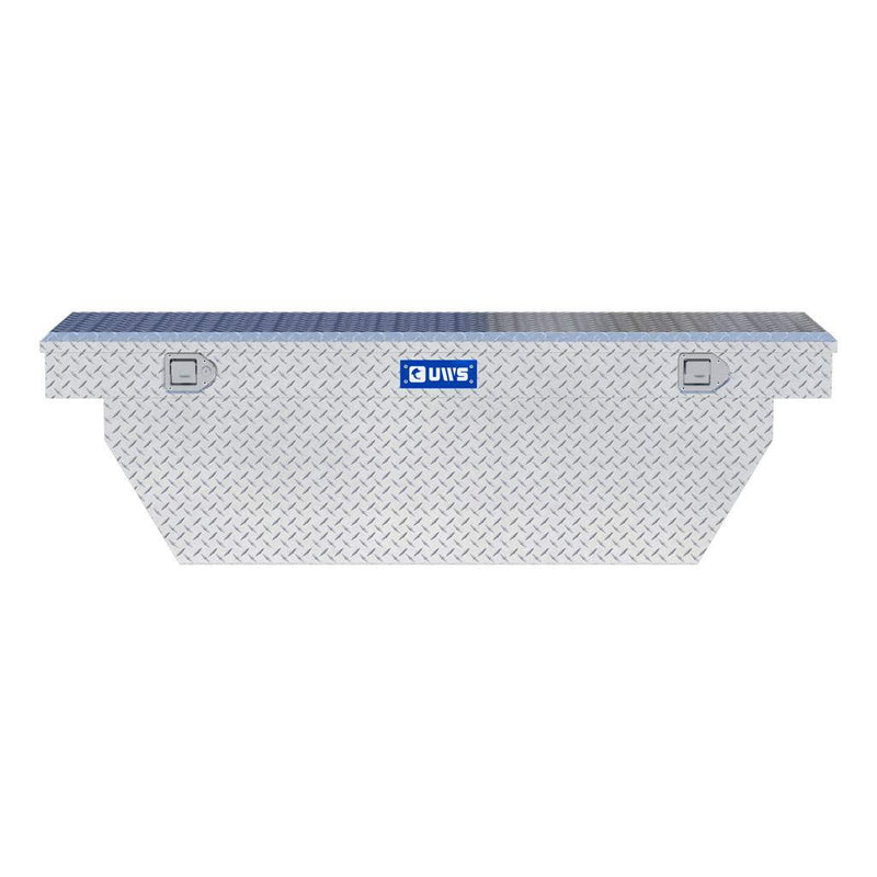 UWS TBSD-69-A 69" bright aluminum crossover truck tool box, front elevation