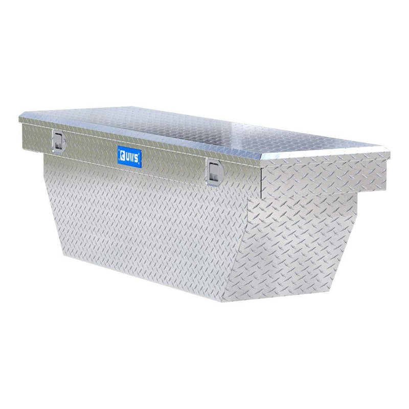 UWS TBSD-69-A 69" bright aluminum crossover truck tool box, top-down view