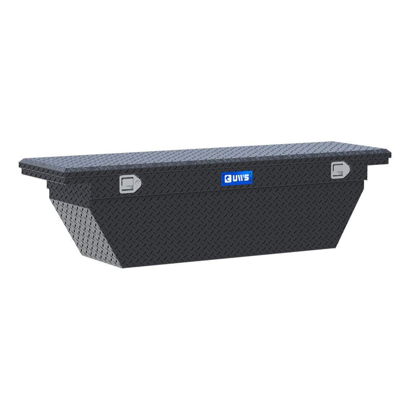 UWS TBSD-69-A-LP-MB 69" matte black crossover truck tool box, front three-quarter studio render