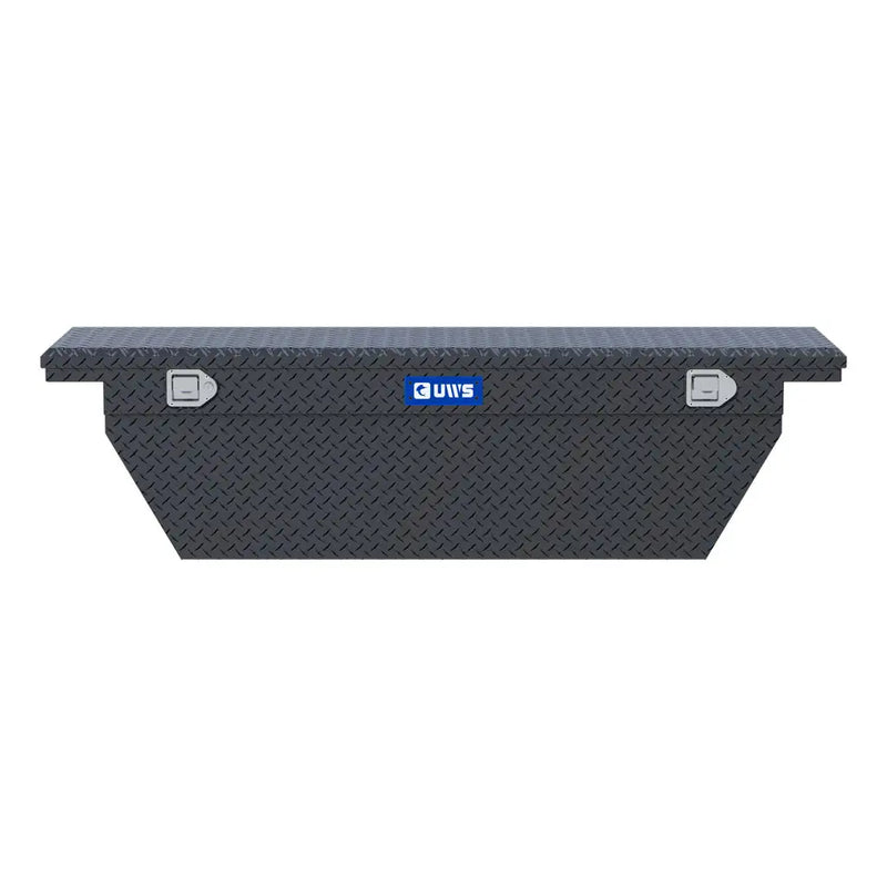 UWS TBSD-69-A-LP-MB 69" matte black crossover truck tool box, front elevation
