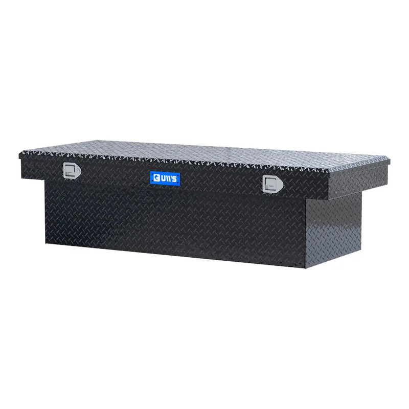 UWS TBSD-69-LBTA-B 69" gloss black crossover truck tool box, rear elevation