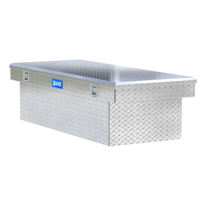 UWS TBSD-69-LBTA 69" bright aluminum crossover truck tool box, top-down view