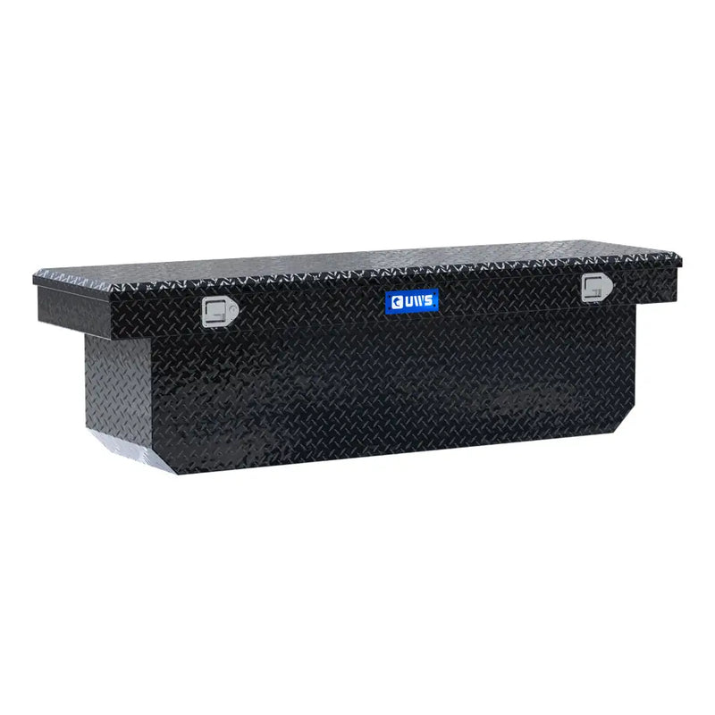 UWS TBSD-72-A-BLK 72" gloss black crossover truck tool box, front three-quarter studio render