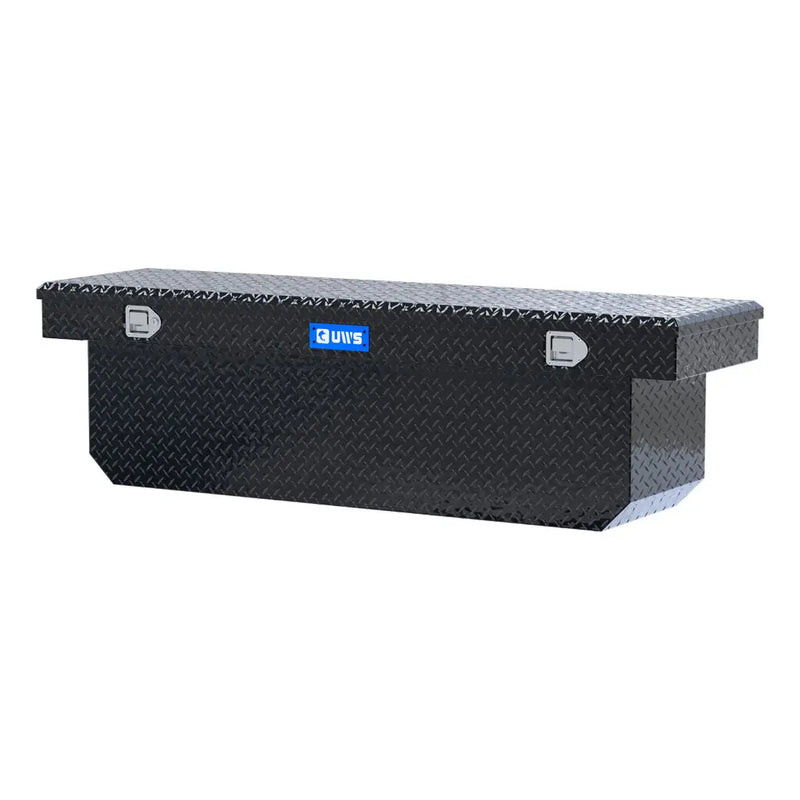 UWS TBSD-72-A-BLK 72" gloss black crossover truck tool box, rear elevation