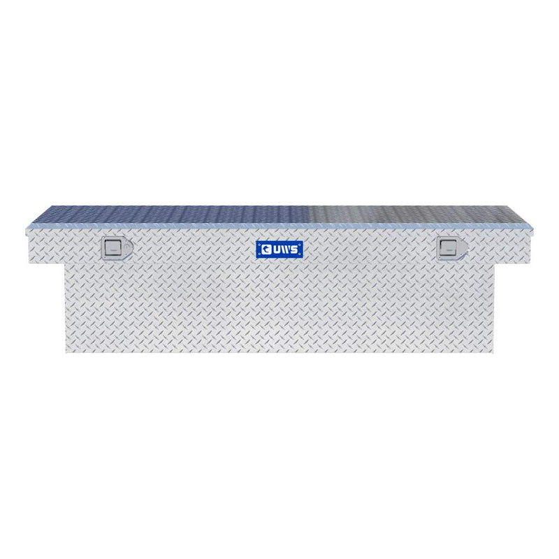 UWS TBSD-72-LBTA 72" bright aluminum crossover truck tool box, front elevation