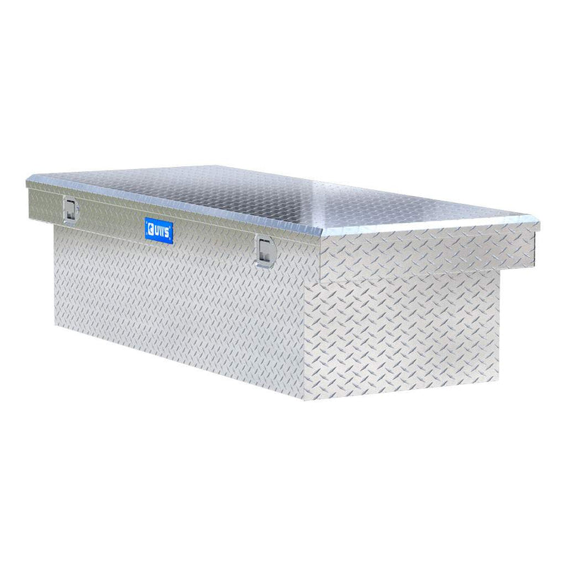 UWS TBSD-72-LBTA 72" bright aluminum crossover truck tool box, top-down view