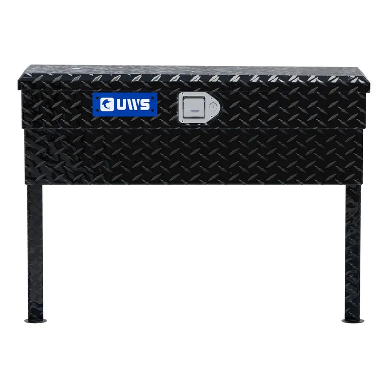 UWS 36" Truck Side Tool Box, Gloss Black Aluminum, studio angle, front elevation
