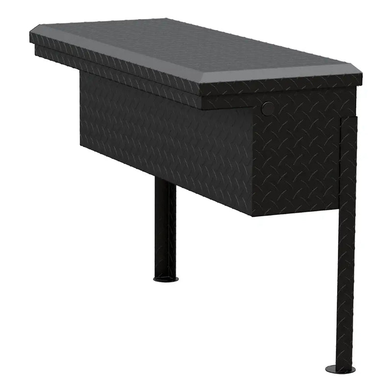 UWS 36" Low Profile Truck Side Tool Box, Matte Black Aluminum, further studio angle